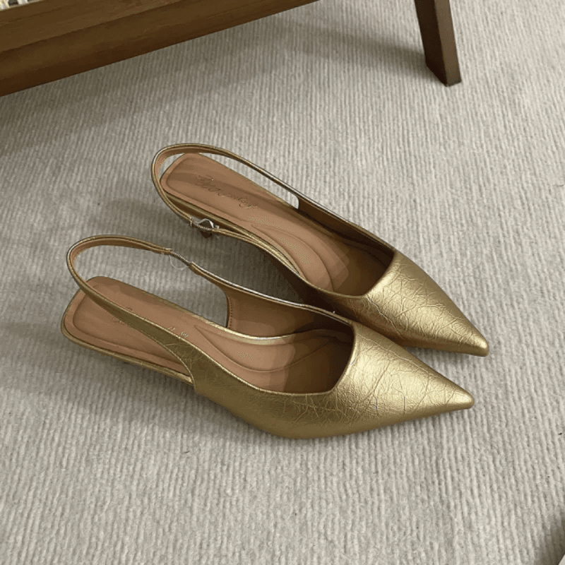 Bailamos Women Sandals Pointed Toe Elegant Low-heel Shoes Summer Fashion Slingback Woman Mules Shoes Pumps Dress Shoes - AIAZ