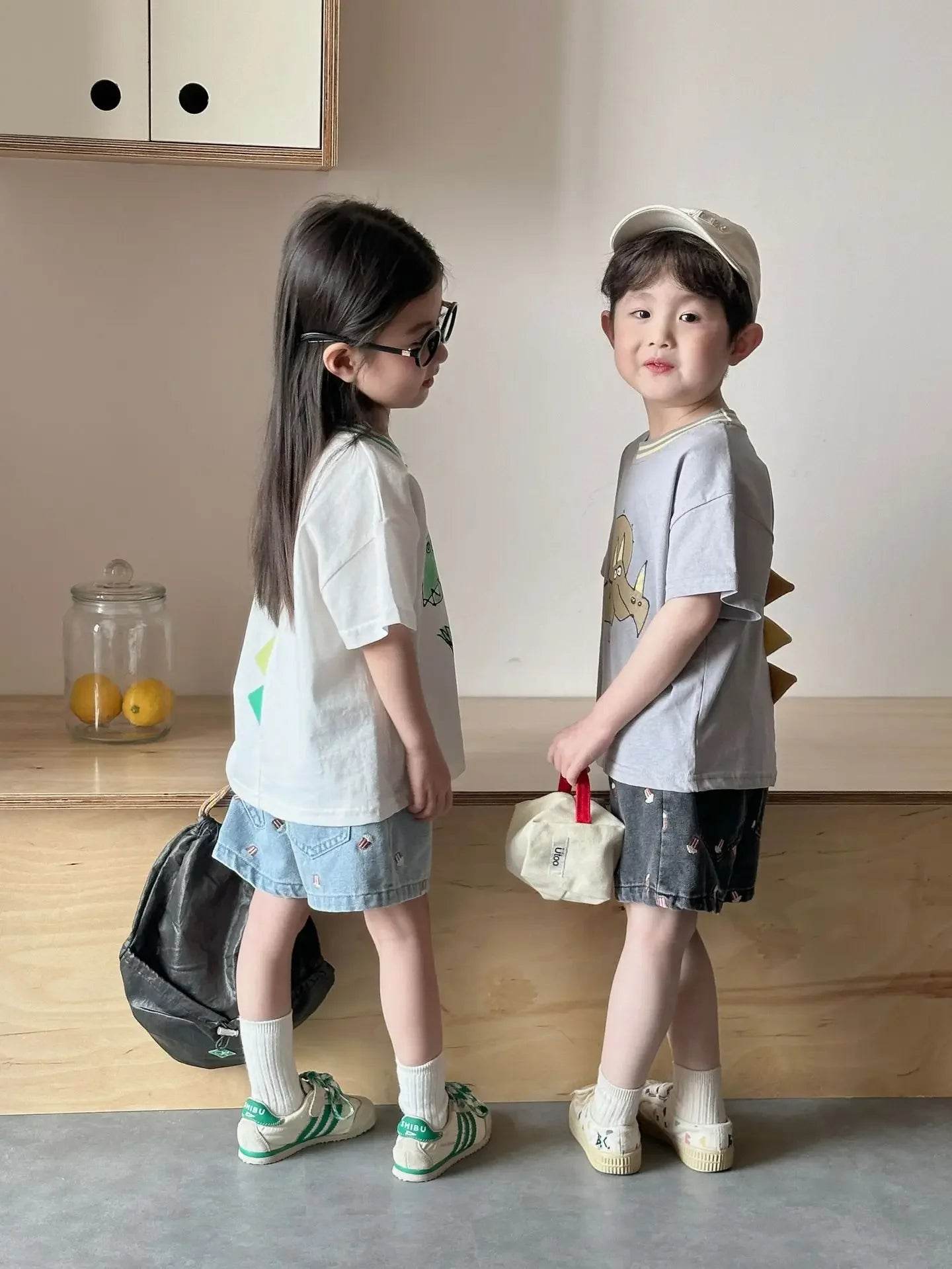 Fashion Cartoob Print Denim Kids Shorts Girls Pants Summer 2025 New Boys Summer Clothes Baby Loose Casual Pants - AIAZ
