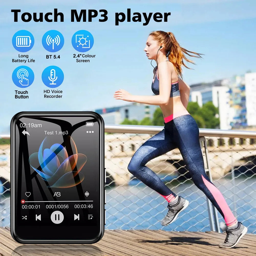 128G MP3 Player Bluetooth 5.4 HiFi MP3 Music Player Built-in Speaker 2.4inch Touch Screen MP4 Player with E-book/Video Recording