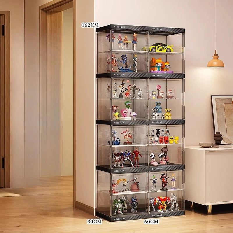 Handmade Display Cabinet, Decorative Model, Building Block Storage Box, Transparent Lego Layered Toy Rack for Household Use