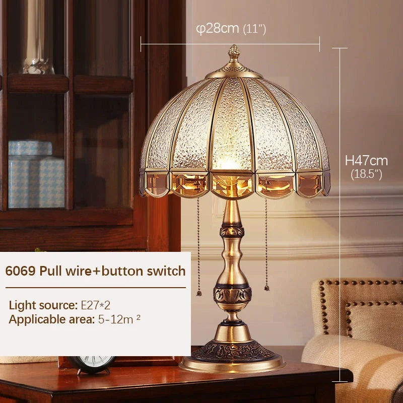 TEMAR Brass Table Lights  Modern European Creative Luxury Glass Copper Desk Lamp For Home Living Room Study Bedroom LED lamp