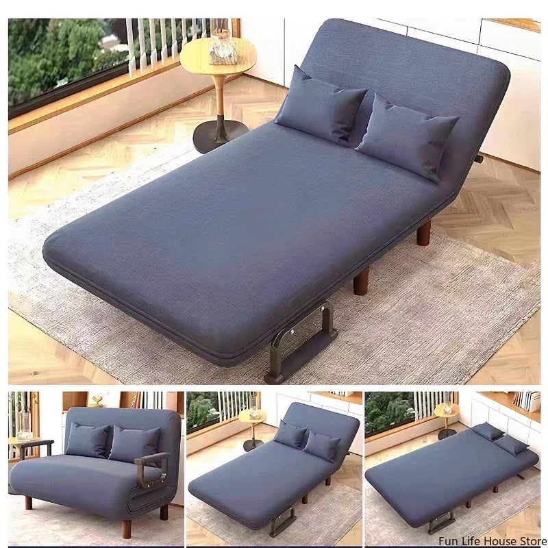 Modern Simple Foldable Sofa Bed Multi-functional Internet Celebrity Living Room Double Push Retractable Sofa Home Furniture