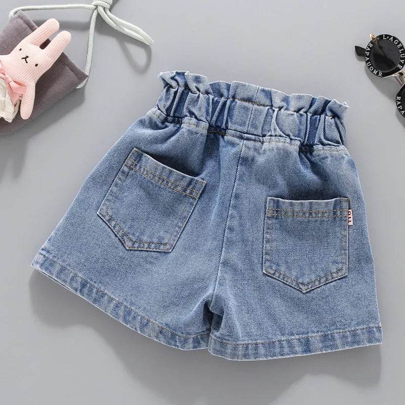 1pcs Summer Girl Kids New Mid Waist Denim Short Toddler Teenage Casual Pants Children Classics Fashion Looses Soft Jeans Shorts - AIAZ