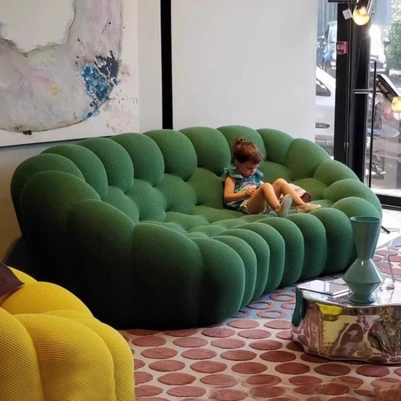 Minimalist European Living Room Sofas Design Double Adult Puffs Bubble Backrest Compressed Boneless Chaise Divano Furniture Home