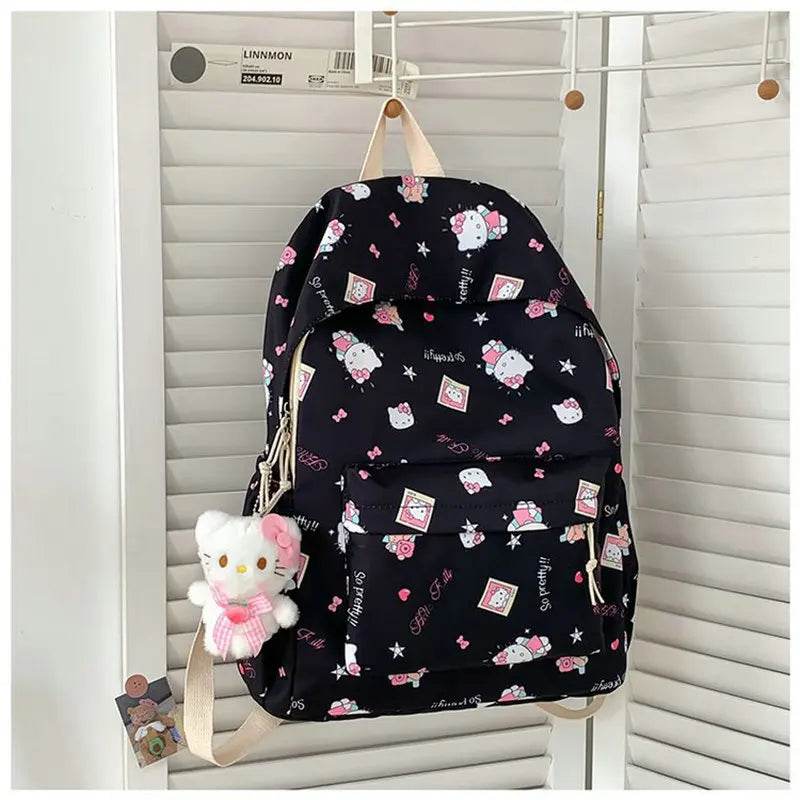 Hello Kitty backpack for junior high school students cute cartoon fashion school bag large capacity school bag for women - AIAZ