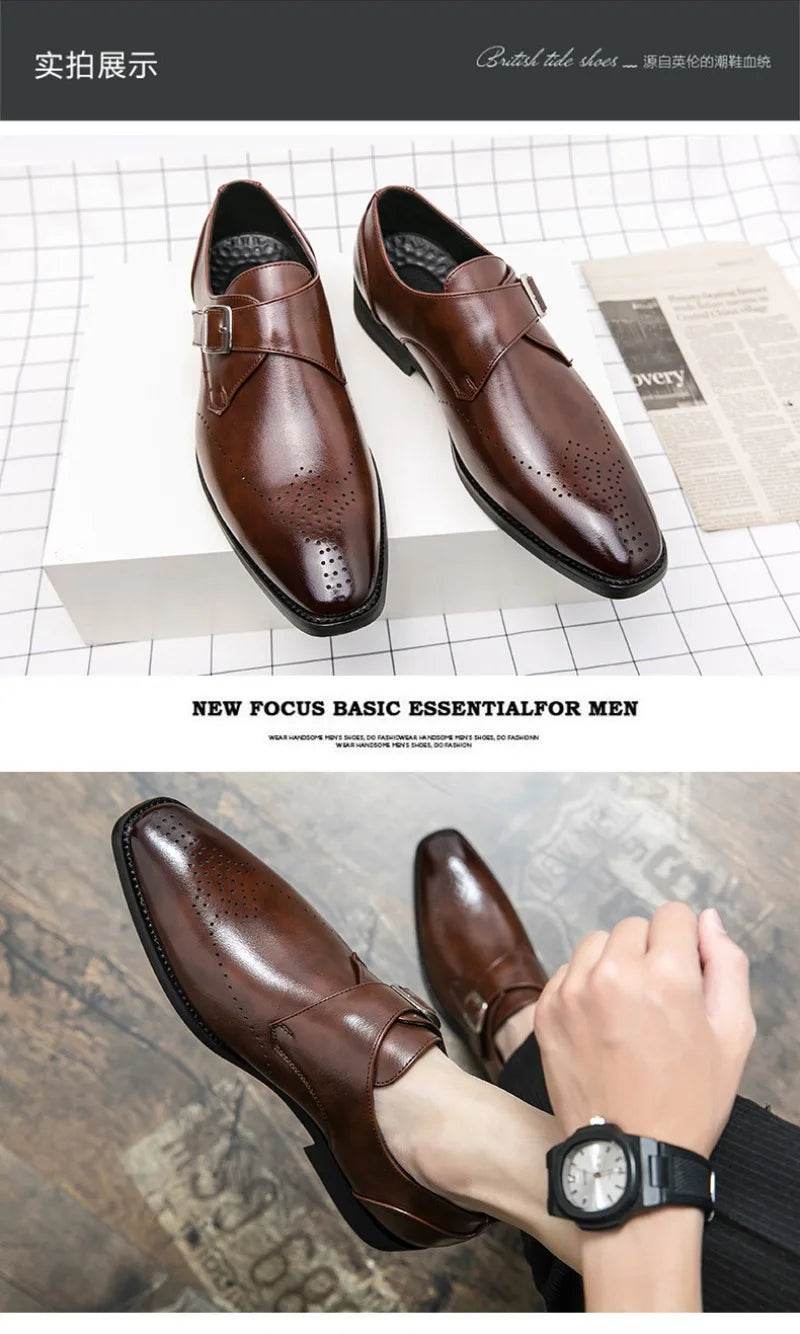 Designer Men's Shoes Classic Business Office Dress Shoe High Quality Casual Leather Shoes for Men Luxury Wedding Shoes Loafers - AIAZ