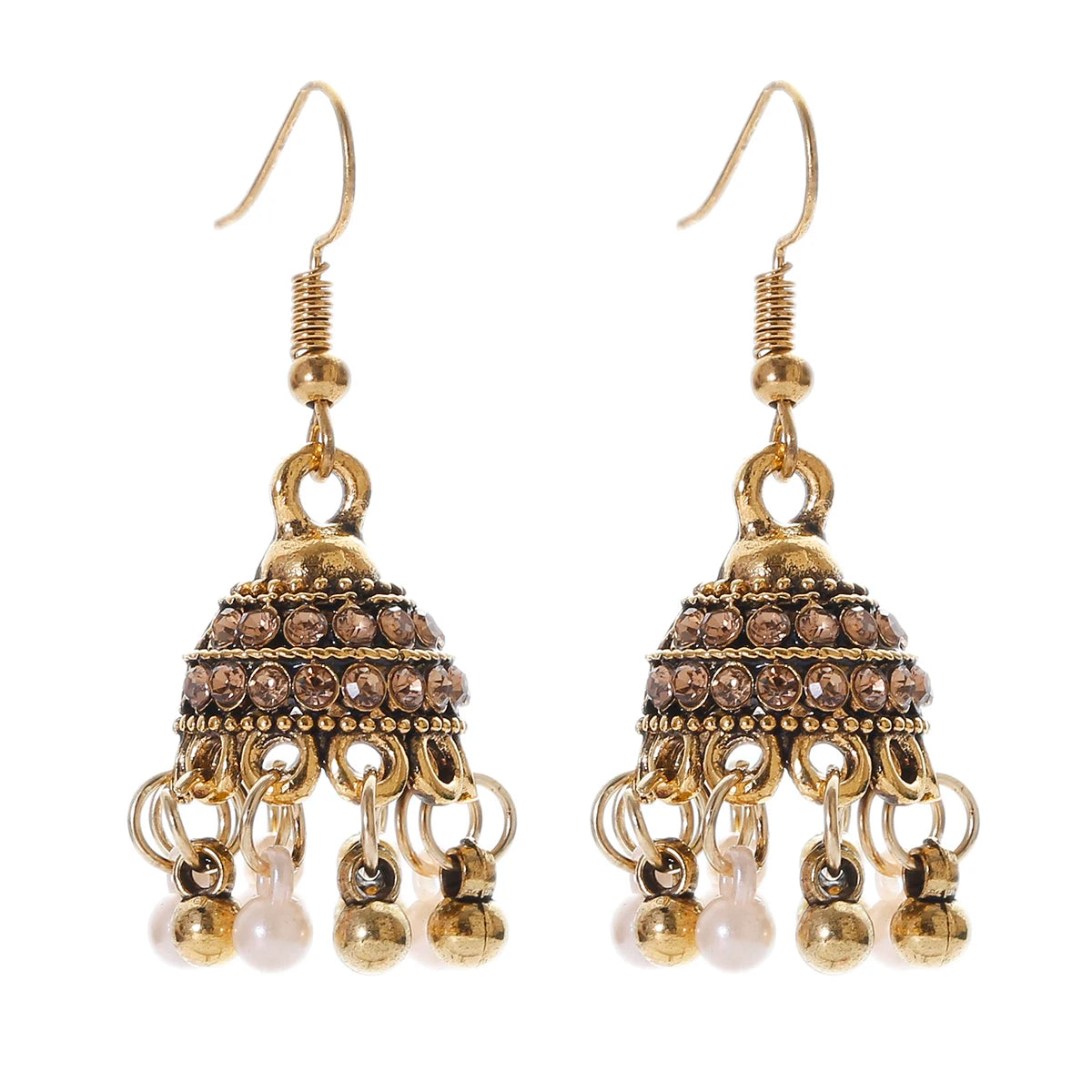 Boho Afghan Ethnic Drop Earrings For Women Pendient Gold Color Gyspy Silver Color Bell Ladies Indian Earring Jewelry