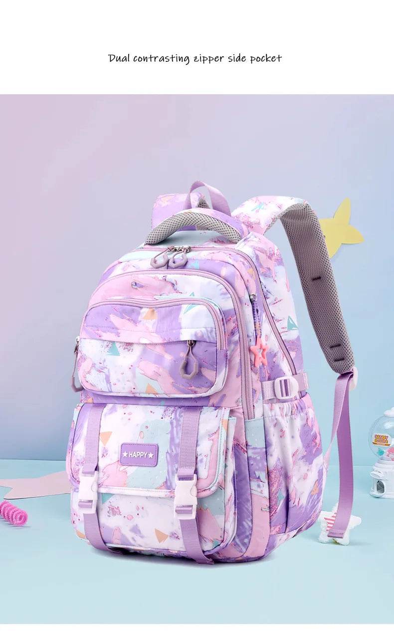 Middle School Student Backpack Children Set School Bags for Girls Kids Schoolbags Waterproof Book Bag With Lunch Bag Pencil case - AIAZ