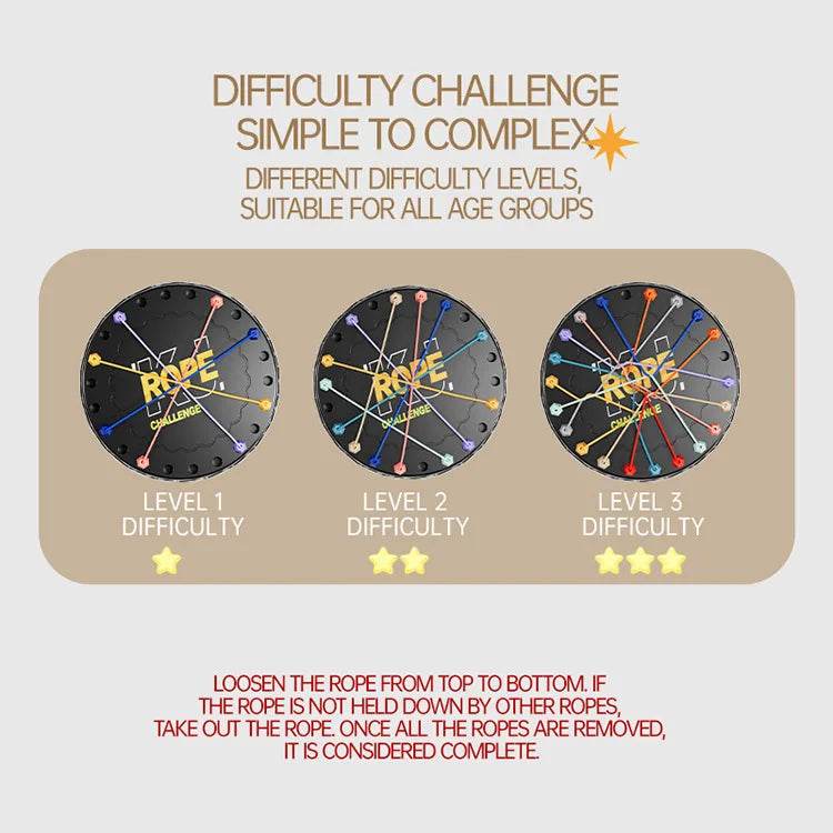 Kid Rope Knots Puzzle Social Board Game Color Line Sorting The Great Rope Untying Challenge Logic Thinking Strategy Table Game - AIAZ