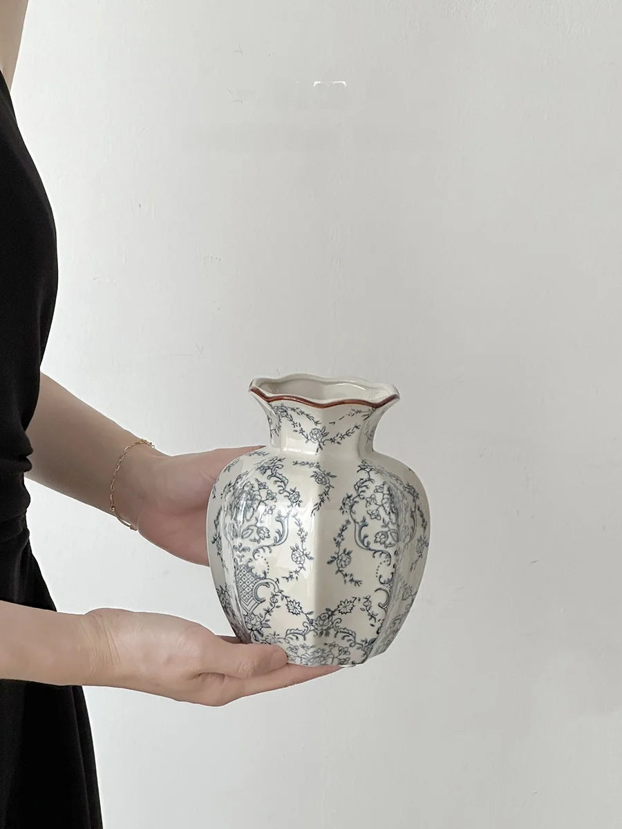 Cerc Flower Vase Decoration Jingdezhen Blue And White Porcelain Living Room Floral Arrangement Desktop Flower Ho...