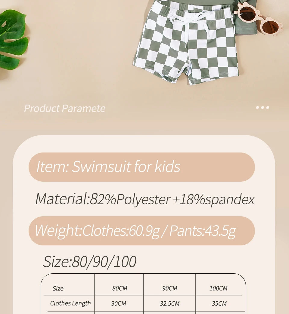 Kangobaby #My Soft Life# 2pcs Set Boys Swimsuits Cool Print Summer Baby Swimwear Beach Surfing