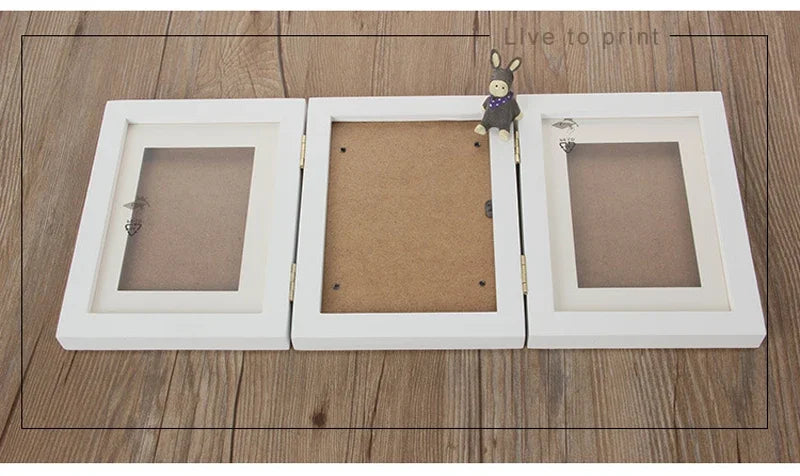 New Baby Handprints Footprints Hands Feet Mold Maker Baby Photo Frame With Cover Fingerprint Mud Set Baby Growth Memorial Gift