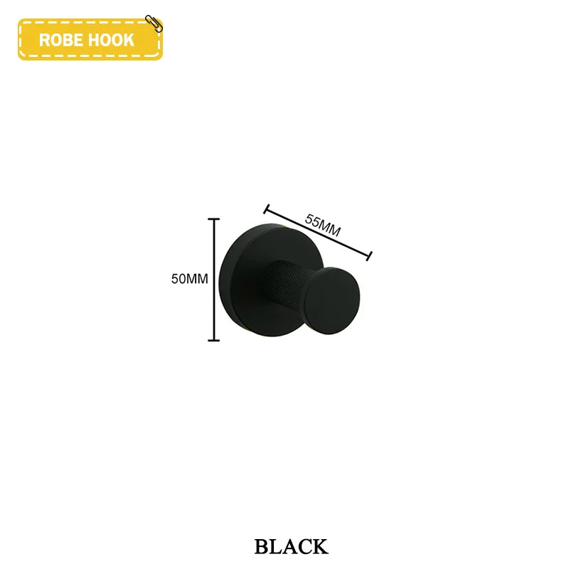 Brushed Gold Stainless Steel Wall Mount Towel Bar Towel Ring Paper Holder Bathrobe Hook Toilet Brush Bathroom Accessories