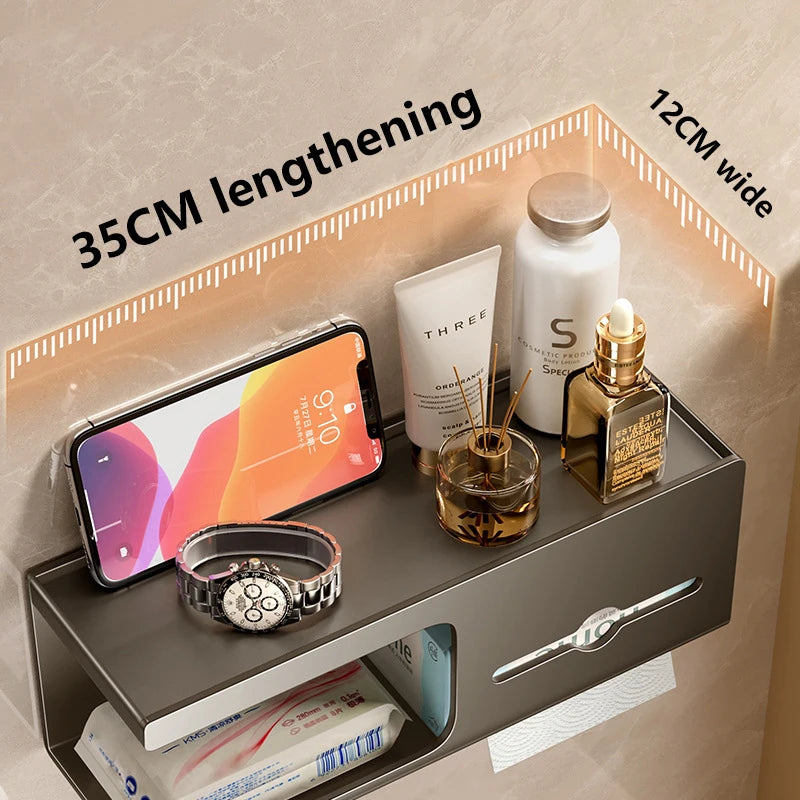Toilet Paper Holder Wall-Mounted Carbon Steel Toilet Paper Holder Tissue Rack Bathroom Tissue Holder Bathroom Accessories