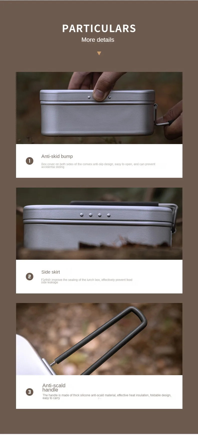 Campingmoon Hard Alumina Alloy Portable Heated Picnic Outdoor Camping Cookware Bento Lunch Meal Box