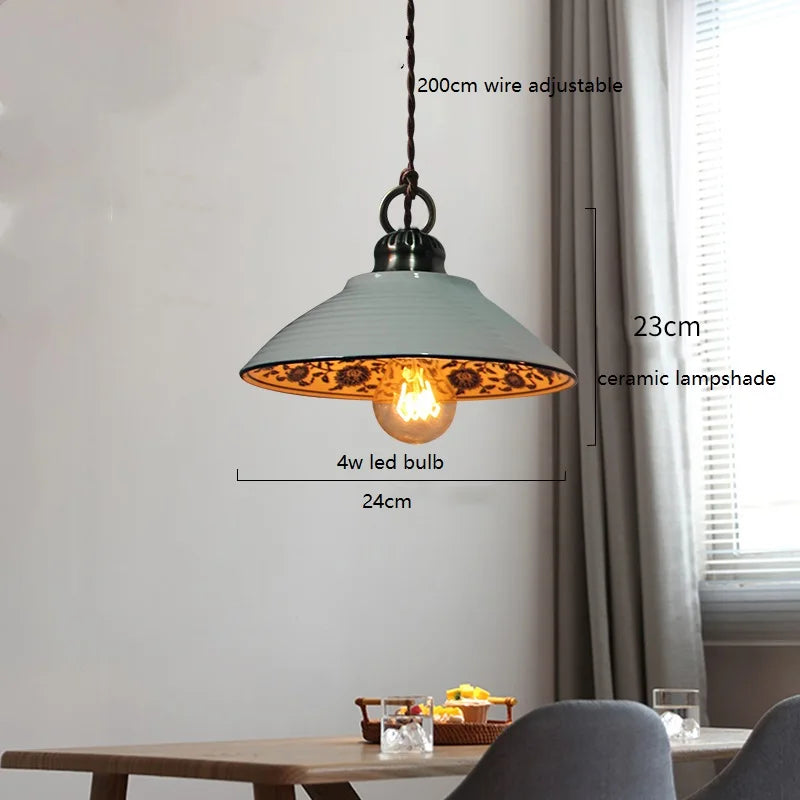 IWHD Modern Simple Ceramic LED Pendant Lamp Home Indoor Decor Lighting Bedroom Restaurant Dinning Living Room Lights Hanglamp