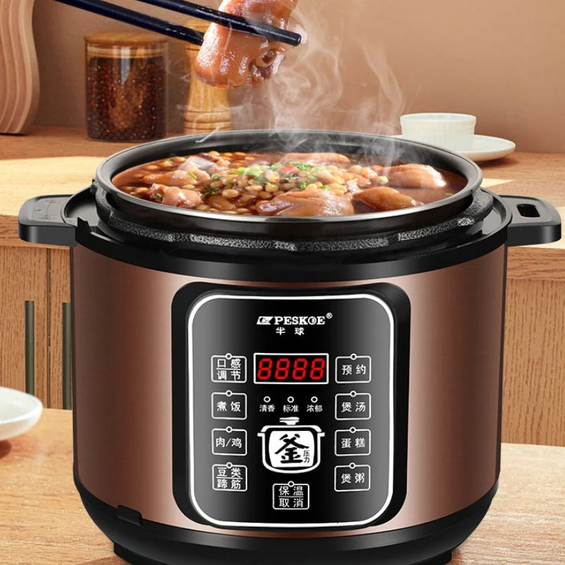 ‌6L Dual Stainless Steel Pot Electric Cooker,Multifunctional Digital Pressure Cooker,Smart Rice Steamer 5L Capacity Cooking Pot