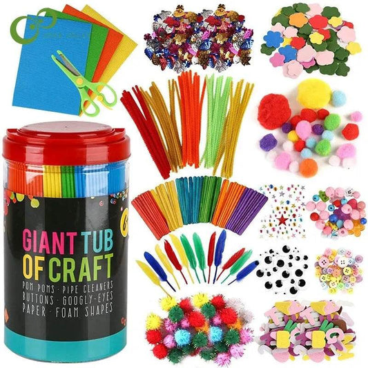 Arts and Crafts Supplies for Kids DIY Crafting School Kindergarten Homeschool Supplies Arts Set Toys for Children - AIAZ