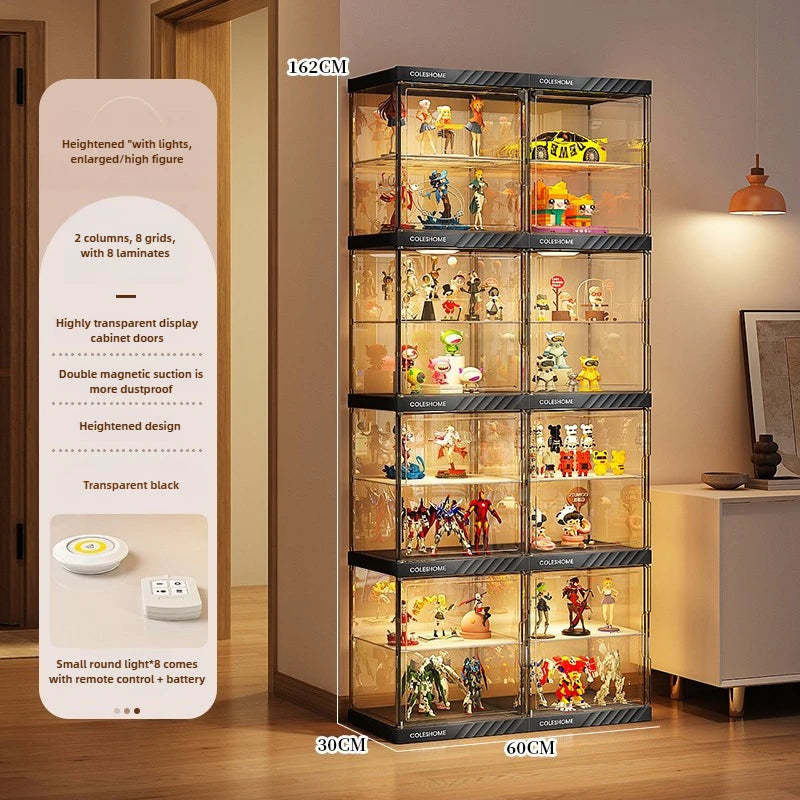 Handmade Display Cabinet, Decorative Model, Building Block Storage Box, Transparent Lego Layered Toy Rack for Household Use