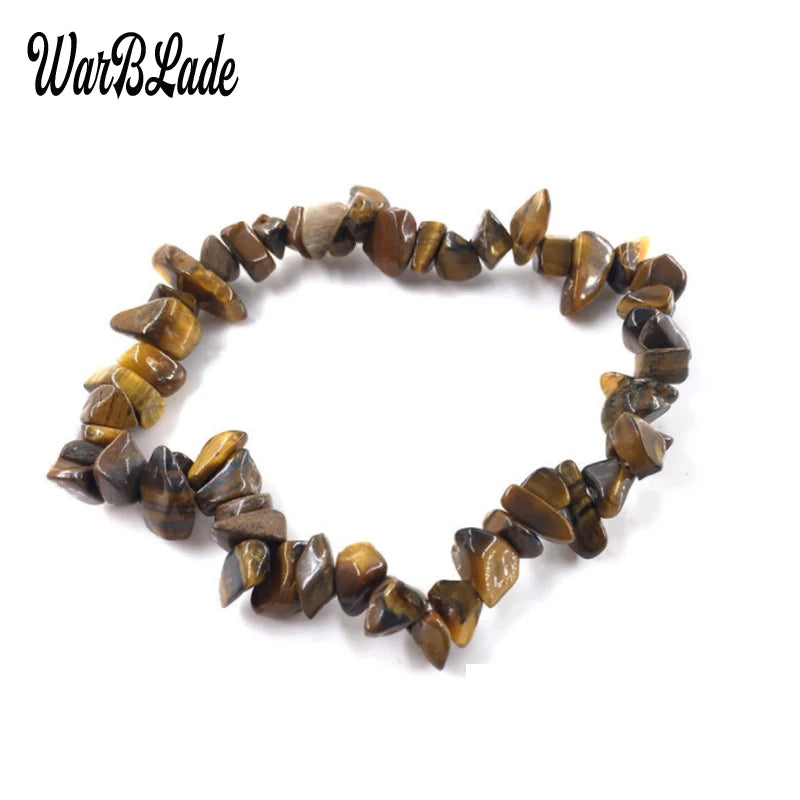 New Women Bracelets Bangles Natural Gem Stone Bracelet Irregular Stretch Chip Beads Nuggets Bracelets Bangles Crystal Wristband