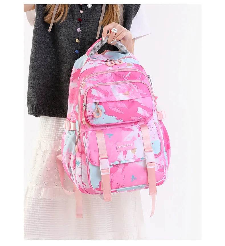 Middle School Student Backpack Children Set School Bags for Girls Kids Schoolbags Waterproof Book Bag With Lunch Bag Pencil case - AIAZ