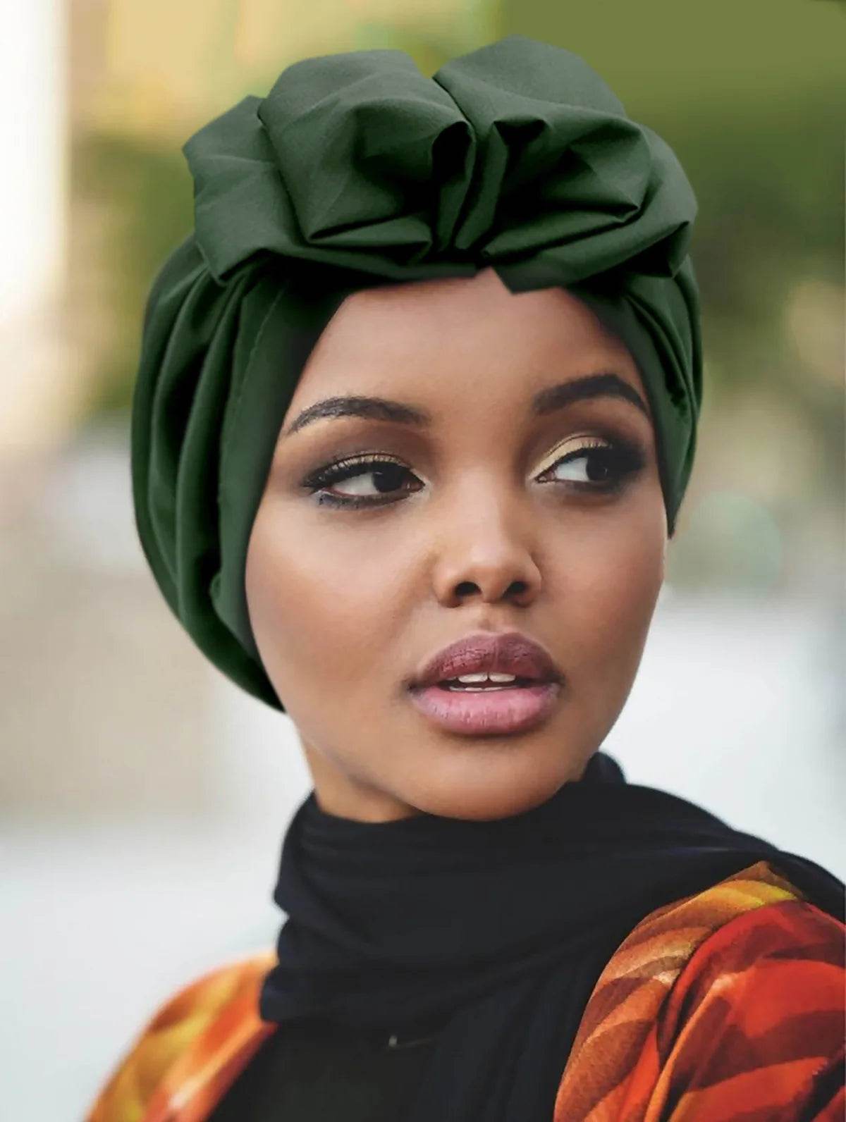 Fashion African-style headgear, women's headdresses, Muslim-style soft Hijab, monochromatic colored mirror hats in Muslim style - AIAZ