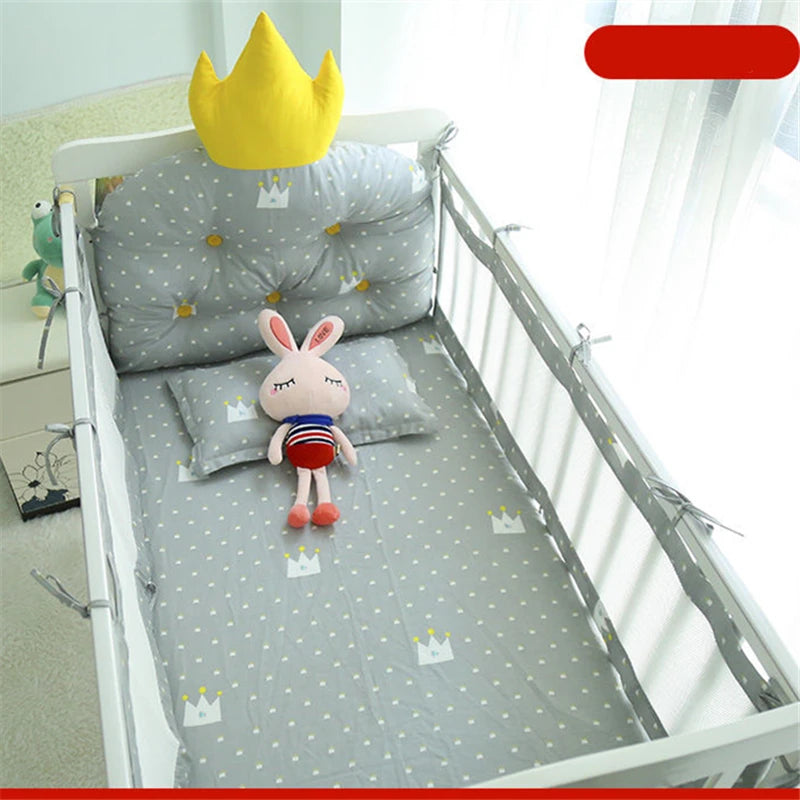 Summer Universal Breathable Crib Bumper Fashion Printed Pattern Kids Bedding Set High Quality Soft Skin-Friendly Newborn Sheets