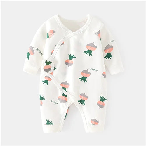 Cotton Newborn Baby Girl Boy Romper Print Infant Jumpsuit Casual New born Clothes For Girls Boys Spring Autumn Clothing New 0-6M
