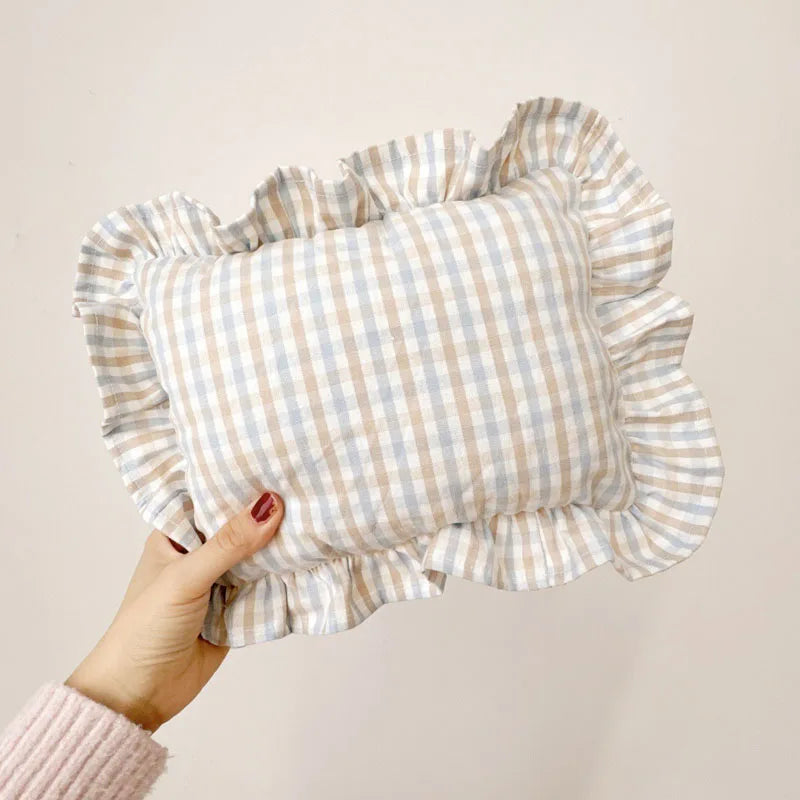 Personalization Name Nordic Style Cotton Baby Small Pillow with Ruffles Kids Cushion Baby Newborn Bedding Pillows Cushions Room
