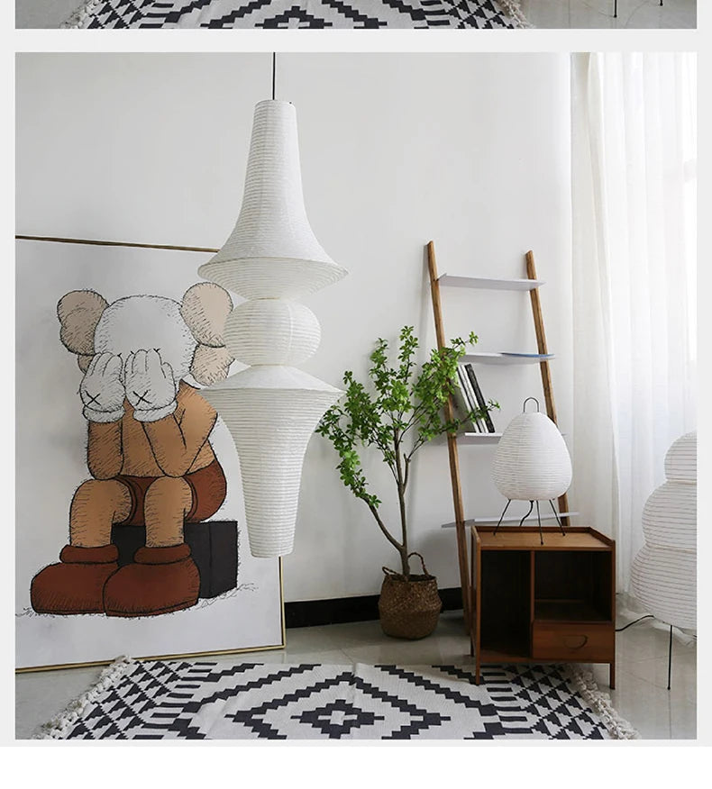 Janpanese Akari Rice Paper Lamp modern Noguchi Yong Pendant Lamp Living Room Bedroom Corner Designer Light
