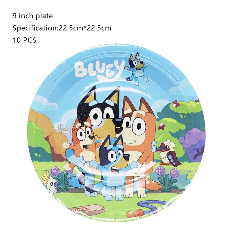New Bluey Birthday Party Decoration Latex Balloons Bingo Aluminum Film Balloon Disposable Tableware Kids Event Supplies Backdrop - AIAZ