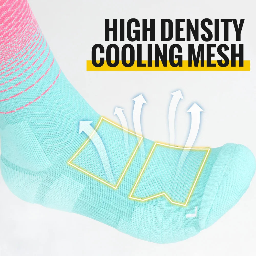 WRELS Socks Athletic Cushion Moisture Wicking Sports Socks Thickening Towel Bottom Sweat Absorbing Shock-absorbing Running Socks