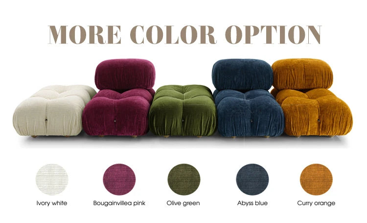 Luxury Sofa Living Room Furniture Curved Dresser Home Lounge Sofa Sets Italian Modern Fabric Velvet Sofa Set Furniture