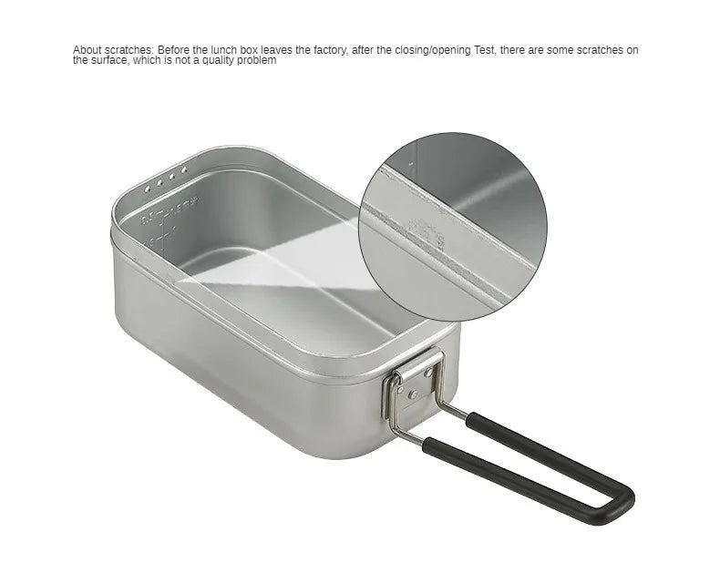 Campingmoon Hard Alumina Alloy Portable Heated Picnic Outdoor Camping Cookware Bento Lunch Meal Box