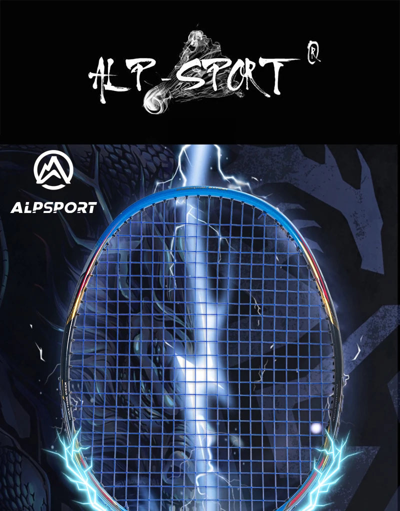 ALPSPORT AIR 10U  Ultralight 52g T800 Badminton Racket Fast Rebound  Lmported MAX 28LBS Carbon fiber + Titanium Badminton Racket
