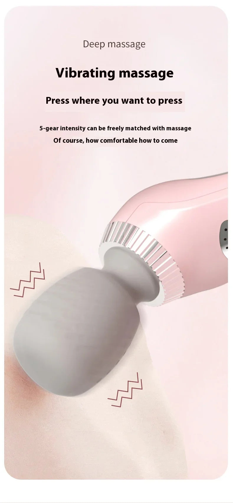 Deep Tissue Massage Gun USB Rechargeable Portable Full Body Muscle Massage 5-speed Adjustable Fascia Gun Pink and Black