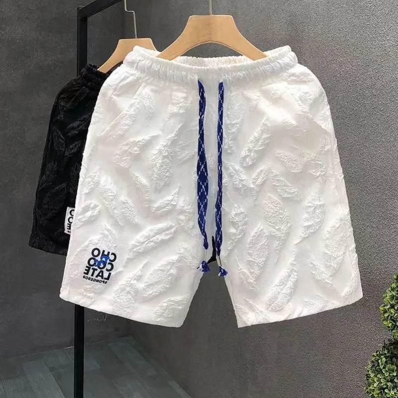 Men's Shorts Beach White Male Short Pants Baggy Printed New in Pant 2025 Fashion Designer Streetwear Dry Fit Summer Elastic Thin - AIAZ
