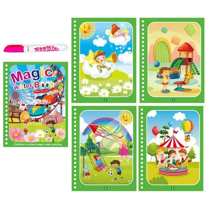 Children Early Education Toys Magical Book with Pen Water Drawing Toys Gift Reusable Coloring Book Magic Drawing Book - AIAZ