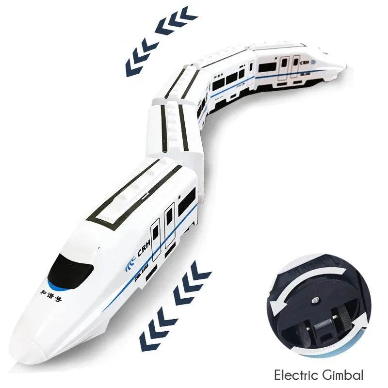 Kids DIY Simulation High Speed Railway Train Toy Car Electric Sound Light Model Train Educational Toys for Boys Girls Gift - AIAZ
