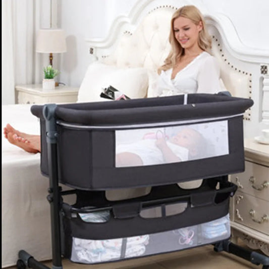 Crib Newborn Bed Splicing Big Bed Baby Crib Multi-functional Mobile Foldable