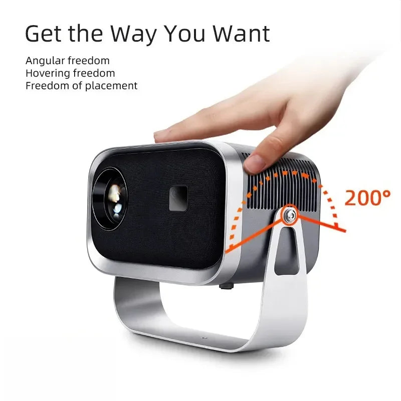 Portable Mini Projector for Home, High Definition, Smart Home Theater, Mobile Phone Screen, 4K Projector