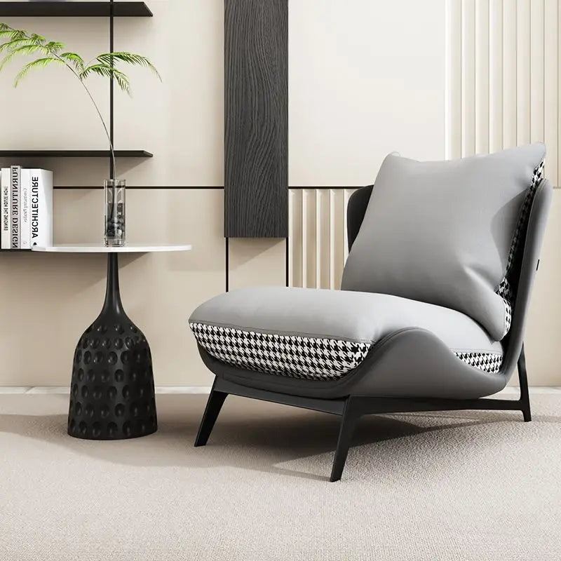 Italian Luxury Light Sofa Chair: Trendy Lazy Lounger, Ideal for Small Living Rooms & Balconies