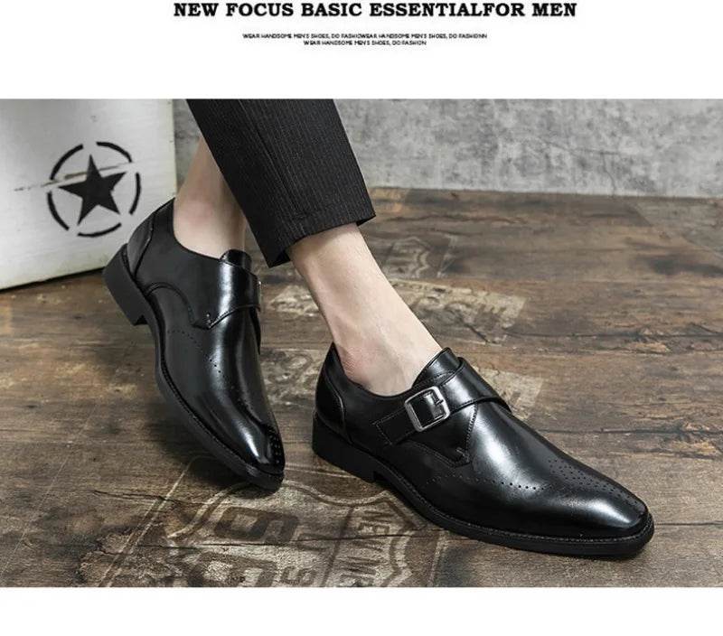 Designer Men's Shoes Classic Business Office Dress Shoe High Quality Casual Leather Shoes for Men Luxury Wedding Shoes Loafers - AIAZ
