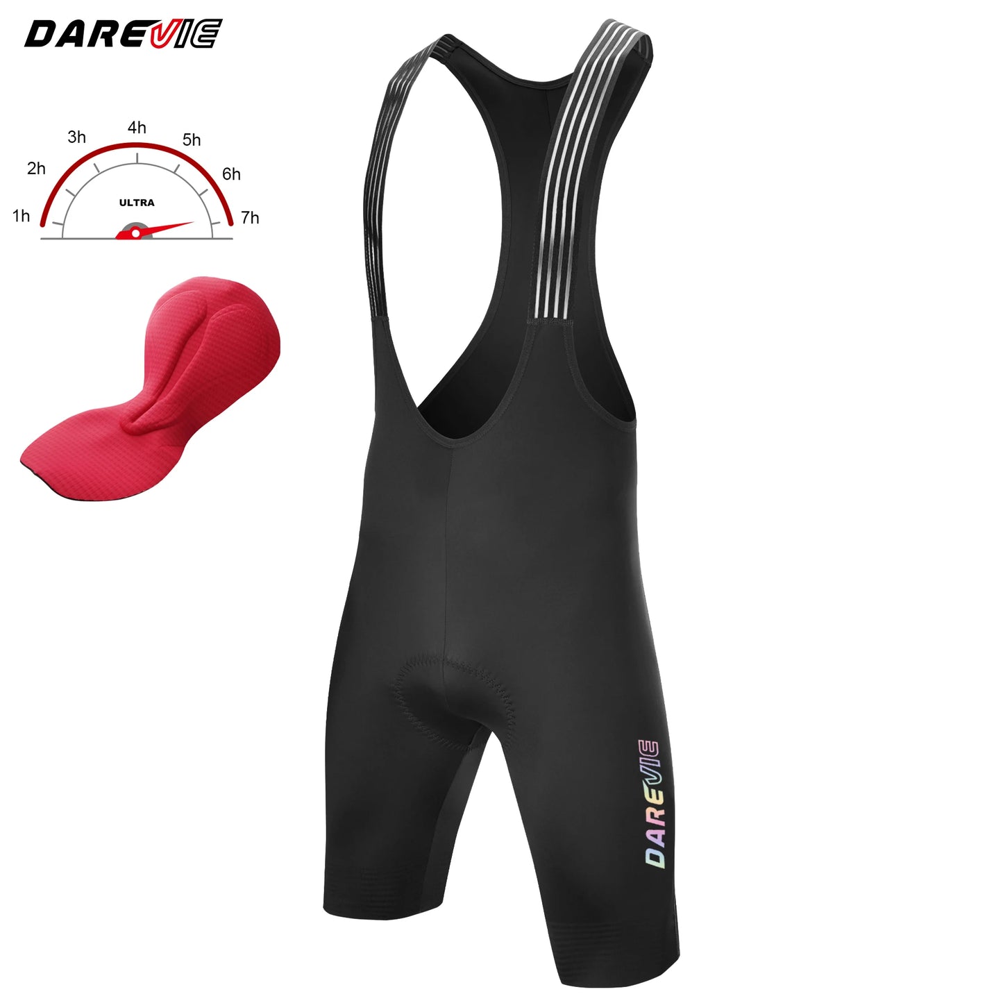 DAREVIE Cycling Bib Shorts Seamless 4.0 Italy ELASTIC-INTERFACE Pad Cycling Shorts Diamond Leg Gripper Men's Bretelelle Shorts
