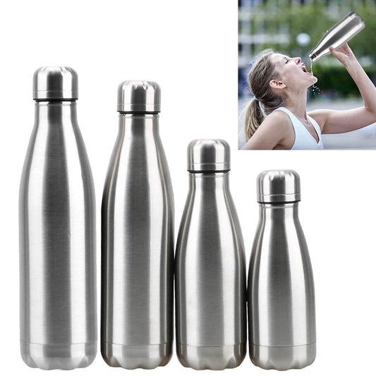 Stainless Steel 350ML 500ML 750ML 1000ML Water Cola Bottle Single Wall Water Bottle Outdoor Travel Sports Drink Bottles - AIAZ