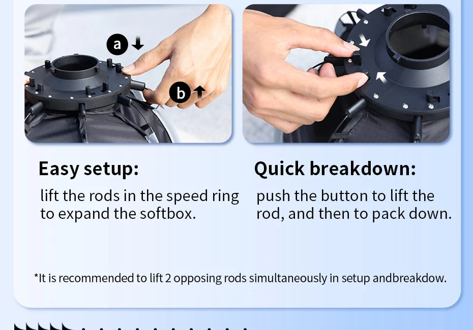 Ulanzi AS-D30 30cm Octagonal Softbox Quick Pack Light Box with Mini Bowens Mount for 40W COB Video Light