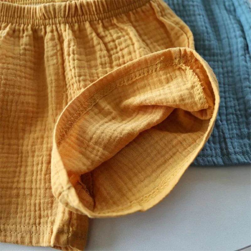 Baby Cotton Linen Shorts Summer New Children's Solid color Short Pant Boys Girls Thin Short Pants Girls Boy Clothing - AIAZ