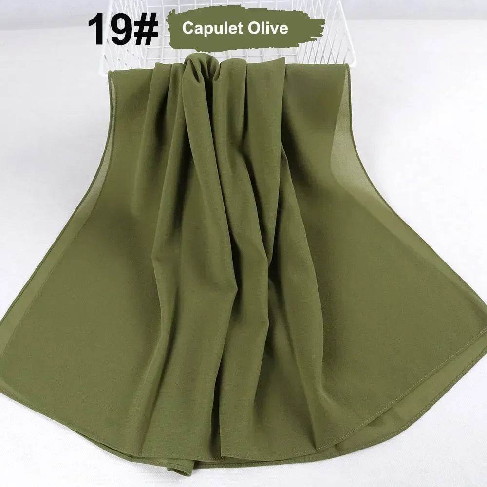 Muslim Women Chiffon Hijab Scarf Chiffon Soft Hijabs Shawl Long Scarves Wrap Headscarves For Muslim Fashion - AIAZ