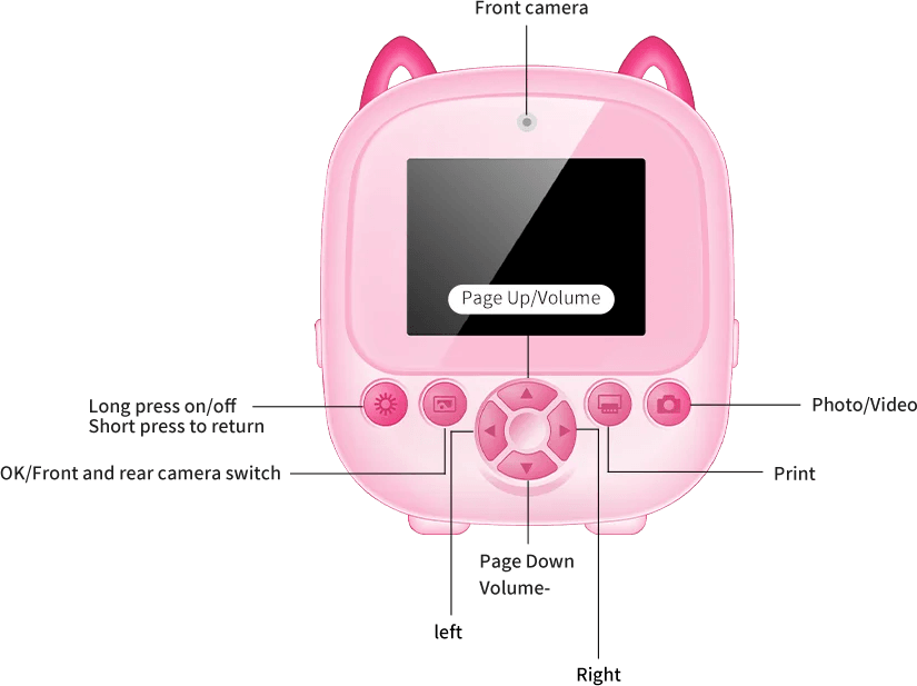 Children Digital Camera Instant Print for Kids Thermal Print Camera Instant Photo Printing Camera Video Toys+32G Memory Card - AIAZ