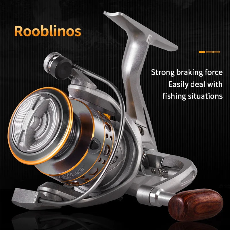 Rooblinos LD Spinning Fishing Reels For Saltwater Freshwater Metal Spool Left/Right Interchangeable Trout Carp Fishing Tackle